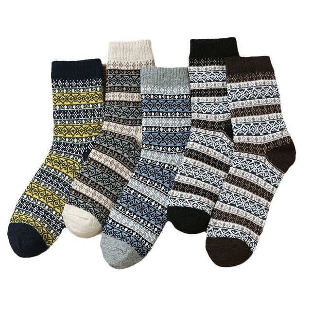 Calcetines térmicos para hombre, 5 pares de calcetines gruesos y cálidos de invierno, de lana transpirable, talla 37-44