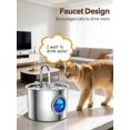 thumbnail image 3 of Fuente de agua para gatos JLVDXN de acero inoxidable 304, 2,2 L, silenciosa, 3 of 8