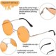 thumbnail image 4 of Hippie Costume Glasses For Women Men 70s 80s Disco Hippy Glasses Circle Tinted Color Sunglasses, 4 of 4
