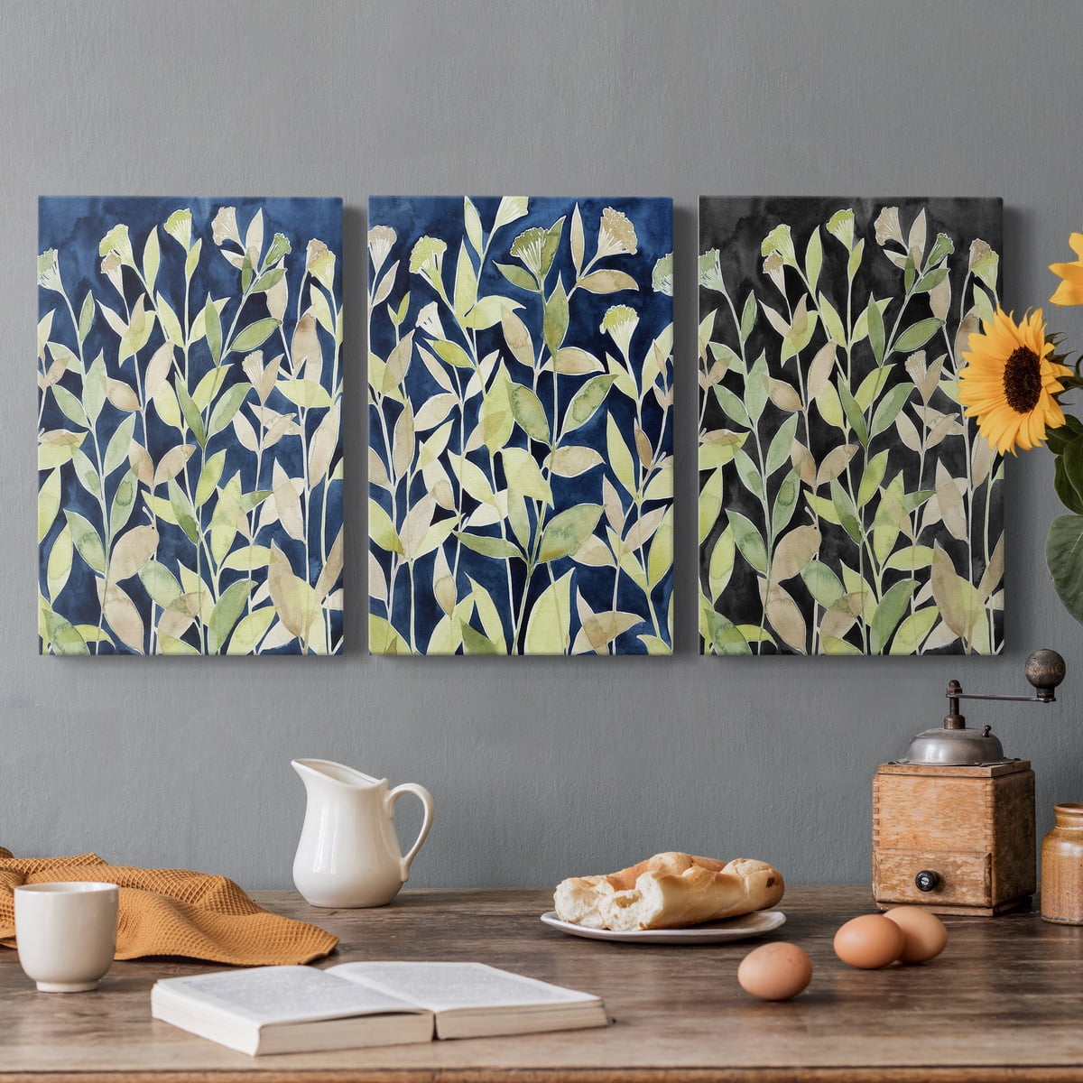 Indigo Blooming Night I Premium Gallery Wrapped Canvas - Ready to Hang - 24 x 36 Each