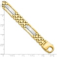 thumbnail image 3 of 14k Two-tone Polished and Satin Mens Bracelet, 3 of 5