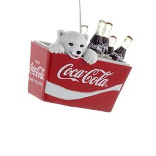 Kurt Adler 2.75" Polar Bear Cub In Coke Cooler