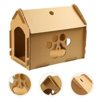 LOLIPPYY 1 Set Cat House Cardboard Indoor Toy Made of Corrugated Paper for Cats