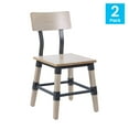 thumbnail image 4 of Flash Furniture 2 Pack Commercial Grade Rustic Antique White Industrial Wood Dining Chair, 4 of 18