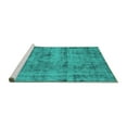 thumbnail image 2 of Ahgly Company Machine Washable Indoor Rectangle Oriental Turquoise Blue Industrial Area Rugs, 5' x 8', 2 of 4