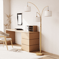 thumbnail image 4 of SUNMORY 3 Lights Gold Arc Floor Lamps for Living Room, 78" Tall Standing Lamp with Hanging Drum Shade, Modern Arc Floor Lamps with Heavy Base, Mid Century Arched Tree Floor Lamp for Bedroom, Office, 4 of 10