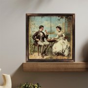 Vintage Tea Party Couple Wooden Sign Wall Plaque - Vintage Art Decoration, Wall Decoration - Ideal Gift For Home Decoration, Living Room, Bathroom, Bedroom, Garden, Dining, Bar, Cafe, Festival Part