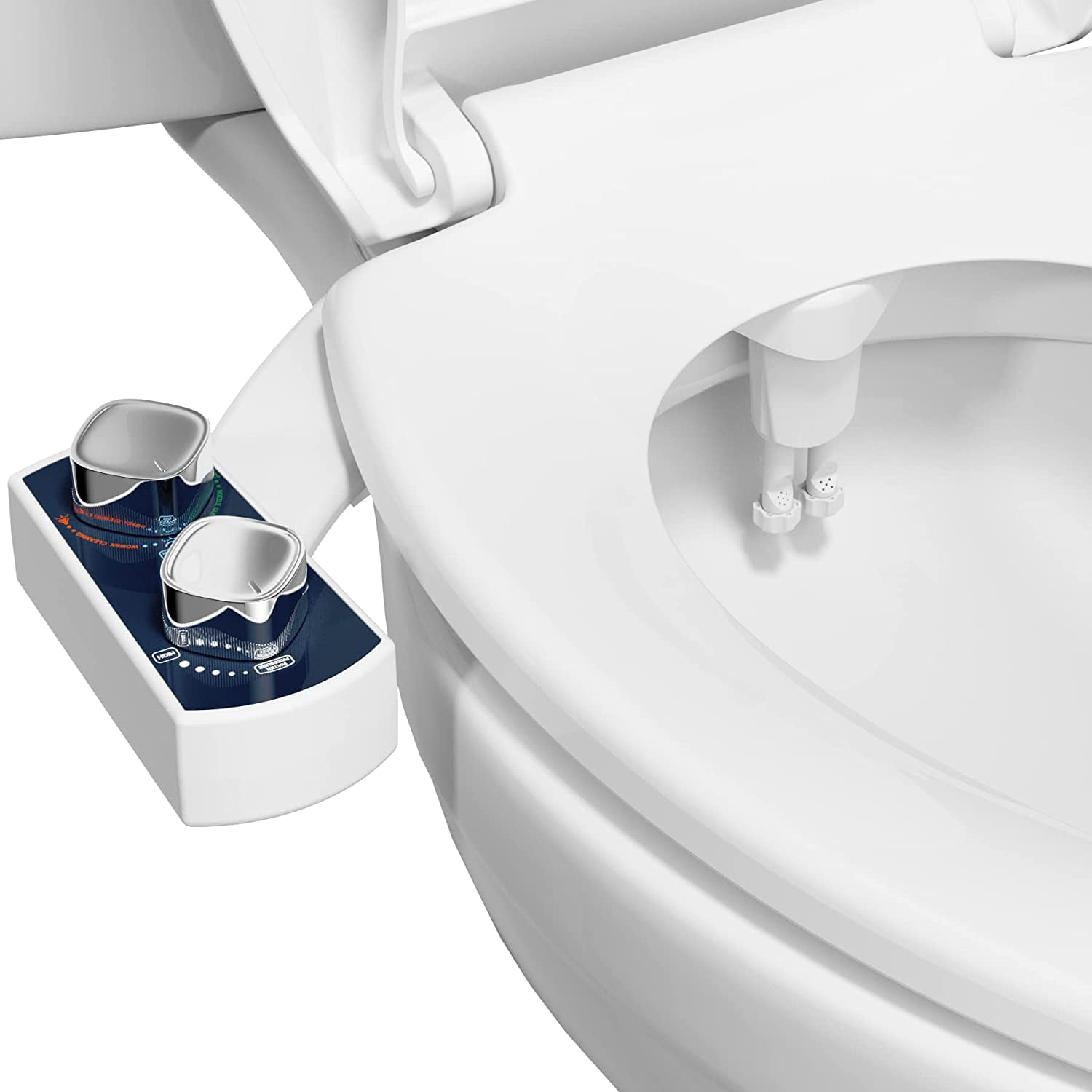 Bidet ROUND Toilet Bidet Seat Non Electric Sleek Self Cleaning Nozzle NEW NEW 