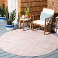 thumbnail image 2 of SAFAVIEH Courtyard Charlie Abstract Indoor/Outdoor Area Rug, Pink/Ivory, 6'7" x 6'7" Round, 2 of 8