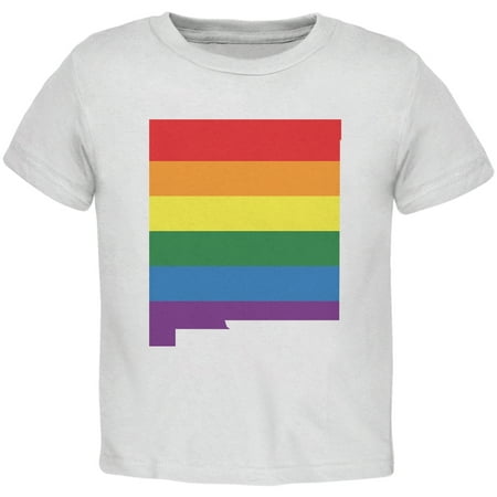 

New Mexico LGBT Gay Pride Rainbow White Toddler T-Shirt - 4T