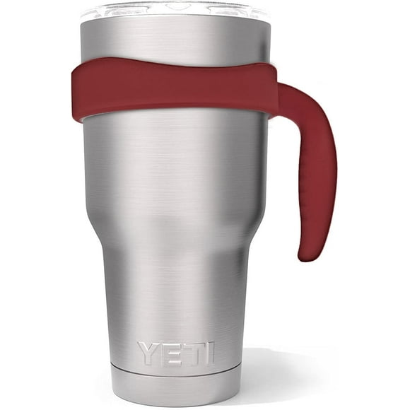 Tumbler Handle for YETI 30oz Rambler Cup, ALIENSX Anti Slip Travel Mug Grip Holder for Yeti Rambler, Ozark Trail, Rtic, Sic and More Tumbler Mugs (Wine Red)