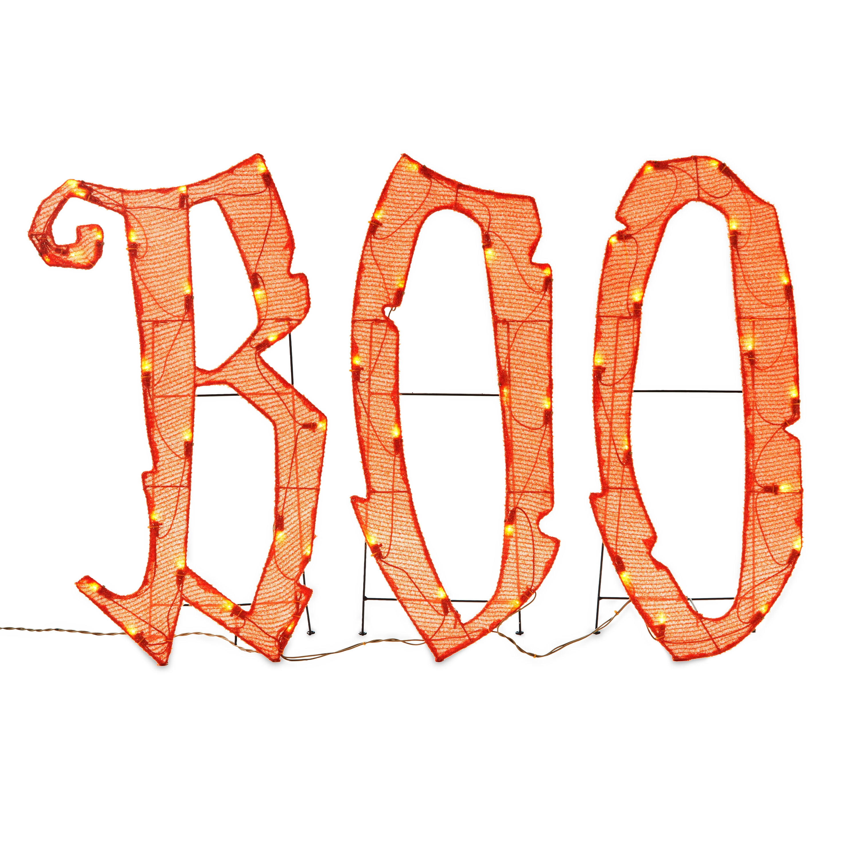 Gemmy Industries Boo Flattastics Orange LED Yard Sign