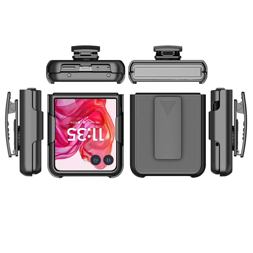 Custodia Con Clip Per Motorola Razr 5G – Cover In Pelle Antiurto Con Protezione Posteriore, Colore Blu, Custodia A Conchiglia Con Aperture Precise
