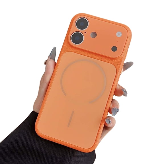 Allytechgroup for iPhone 17 Pro Back Cover Case with Camera Lens Screen Protector, Compatible with Magsafe Anti-Scratch Non-Slip Hard PC Bumper Phone Case for Apple iPhone 17 Pro, Orange