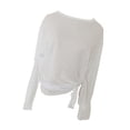 thumbnail image 4 of Camisetas de manga larga para mujer, camisas redondas acondicionadas, ropa de calle, cubierta transpirable blanco, 4 of 9
