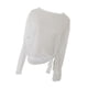 thumbnail image 4 of Camisetas de manga larga para mujer, túnicas con abertura lateral, camisas ligeras con aire acondicionado blanco, 4 of 9
