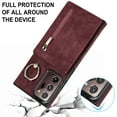 thumbnail image 5 of Mantto Wallet Case for Samsung Note 20 Ultra, Slim Premium Credit Card Slot, Zipper Wallet Case with Ring Holder Kickstand Leather Magnetic Flip Back Cover for Samsung Galaxy Note 20 Ultra, Winered, 5 of 12