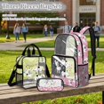 thumbnail image 2 of DISNIMO Cartoon Cat Printed Clear Backpack for Girls, 3Pcs 17" PVC Transparent Bookbag Set for School, Includes Lunch Bag & Pencil Pouch, Girls Back to School Gifts, 2 of 5