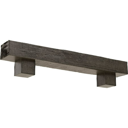 

Ekena Millwork 6 H x 8 D x 48 W Rough Cedar Faux Wood Fireplace Mantel Kit w/ Alamo Corbels Burnished Honey Dew