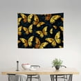 thumbnail image 2 of RKSupls Tapestry Wall Hanging Art, Gold Butterfly Pattern Metallic Black Background Tapestry Decoration for Daily Bedroom, Dorm, Living Room, Apartment Hallway Home Decor, 2 of 5