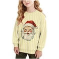 thumbnail image 3 of MKOSPLRT Santa Cluas Sweatshirts for Kids 1-15Y Long Sleeve Striped Pullover Crew Neck Warm Fleece Lined Sweat Shirts for Christmas, 3 of 8
