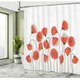 thumbnail image 5 of Ambesonne Nature Shower Curtain, Summer Poppy Flowers, 69"Wx75"L, Vermilion and Pearl, 5 of 5