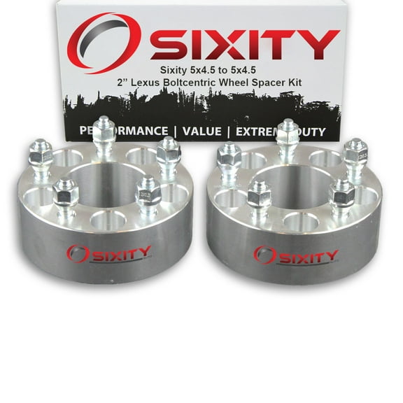 Sixity Auto 2 pc 2" 5x4.5 Wheel Spacers compatible with Lexus ES GS IS LS RX SC M12x1.5mm 1.25in Studs Lugs