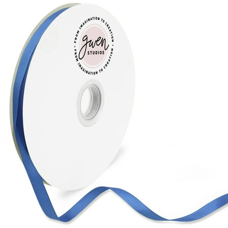 UPC: 0810056349271 | Royal Blue Grosgrain Ribbon for Crafts and Bows  3/8  x 100 Yards by Gwen Studios