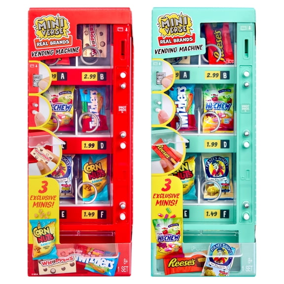 MGA's Miniverse Real Brands Vending Machine, One Machine Included, Interactive with Exclusive Mini Food Brands, Refillable, Collectible Miniatures, Ages 8 