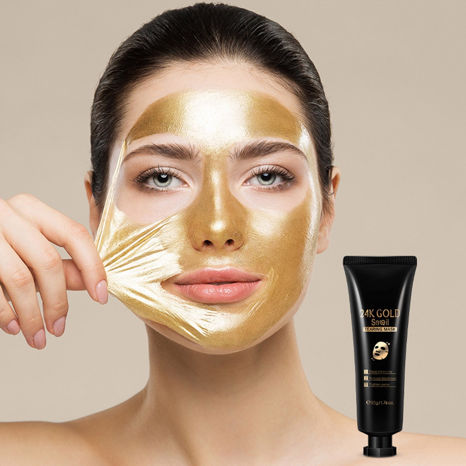 BKBP Golden Snail Collagen Peel Off Mask Gold Foil Tear 50ml Hydrating ...