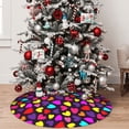 thumbnail image 5 of Sikiie Colorful Hearts 30-48 inches {designName} Print Christmas Tree Skirt Snowman Xmas Tree Skirt with Edge Christmas Decorations for Holiday Party36", 5 of 7