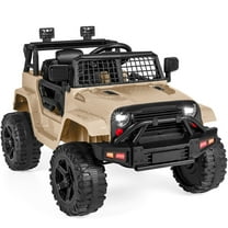 Best Choice Products 12V Kids Ride On Truck Car w/ Parent Remote Control, Spring Suspension, LED Lights - Sand