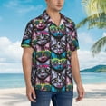 thumbnail image 5 of Daiia Happy Kitten Faces Hawaiian Shirt for Men Gentle Cotton Regular Short Sleeve Casual-Small, 5 of 9