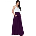 thumbnail image 4 of KOH KOH Long Flowy Cute Modest High Empire Waist Full Floor Length Pockets Casual Semi Formal Vintage Work Office Workwear Maxi Skirt For Women Purple XX-Large US 18-20 NT325, 4 of 7
