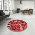 thumbnail image 4 of Ahgly Company Machine Washable Indoor Square Transitional Cranberry Red Area Rugs, 4' Square, 4 of 7