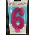 thumbnail image 2 of Amscan 6 Large Glitter Numeral Candle, 5 1/4", Pink, 2 of 3