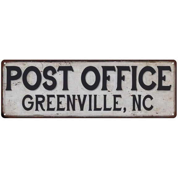 Greenville, Nc Post Office Sign Vintage 6x18 206180011339