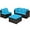 Turquoise, variant on Costway 4PCS Patio Rattan Wicker Furniture Set Cushioned Sofa Ottoman Garden Turquoise
