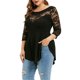 thumbnail image 3 of Guardurnaity Camiseta de mujer Blusa de cuello de manga corta con costuras de encaje Prendas para la parte del cuerpo, 3 of 5