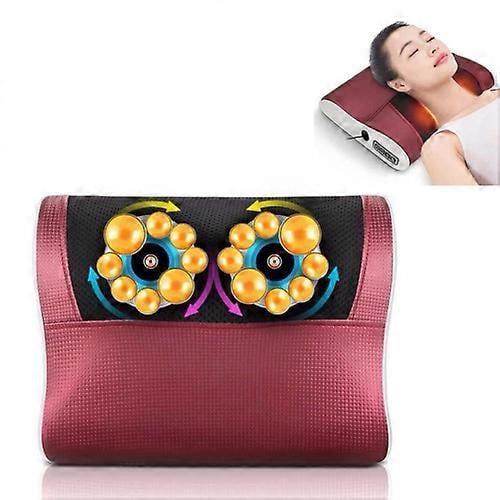(EU Plug)Cervical Spine Massage Pillow Neck Waist Back Multifunctional Electric Massage Cushion