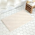 thumbnail image 4 of TOWN & COUNTRY EVERYDAY Ultra Plush Solid Tufted Border Bath Mat, Soft and Absorbent Tufted Floor Mat, Non-Slip Backing, Machine Washable, Beige, 20"x32", 4 of 13