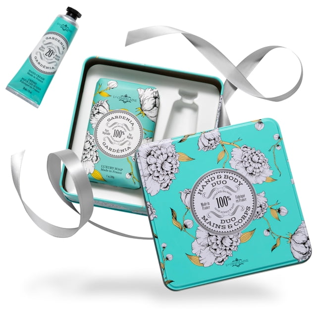 Set de regalo La Chatelaine Gardenia, jabón, 200 ml, y crema de manos, 30 ml