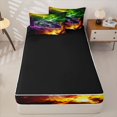 thumbnail image 4 of Manfei Speed Car Zipper Twin Comforter Sets with Fitted Sheet and 2 Pillowcases,Electric Spark Pattern Zipper Bedding Set,Multicolor,Black Reversible,4pcs, 4 of 8