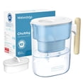 thumbnail image 1 of 200-Gallon Long-Life Chubby 10-Cup Water Filter Pitcher with 1 Filter, NSF Certified, 5X Times Lifetime, Reduces Fluoride, Chlorine and More, BPA Free, Blue, by Waterdrop, 1 of 8