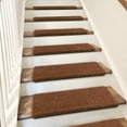 thumbnail image 3 of Pure Era Bullnose 9" x 30" Carpet Stair Treads Protector Cover Indoor Non Slip Self Adhensive Set of 14,Brown, 3 of 7