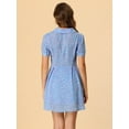 thumbnail image 4 of INSPIRE CHIC Robe Chemise à Manches Courtes Imprimé Floral pour Femmes au-Dessus du Genou, 4 of 5