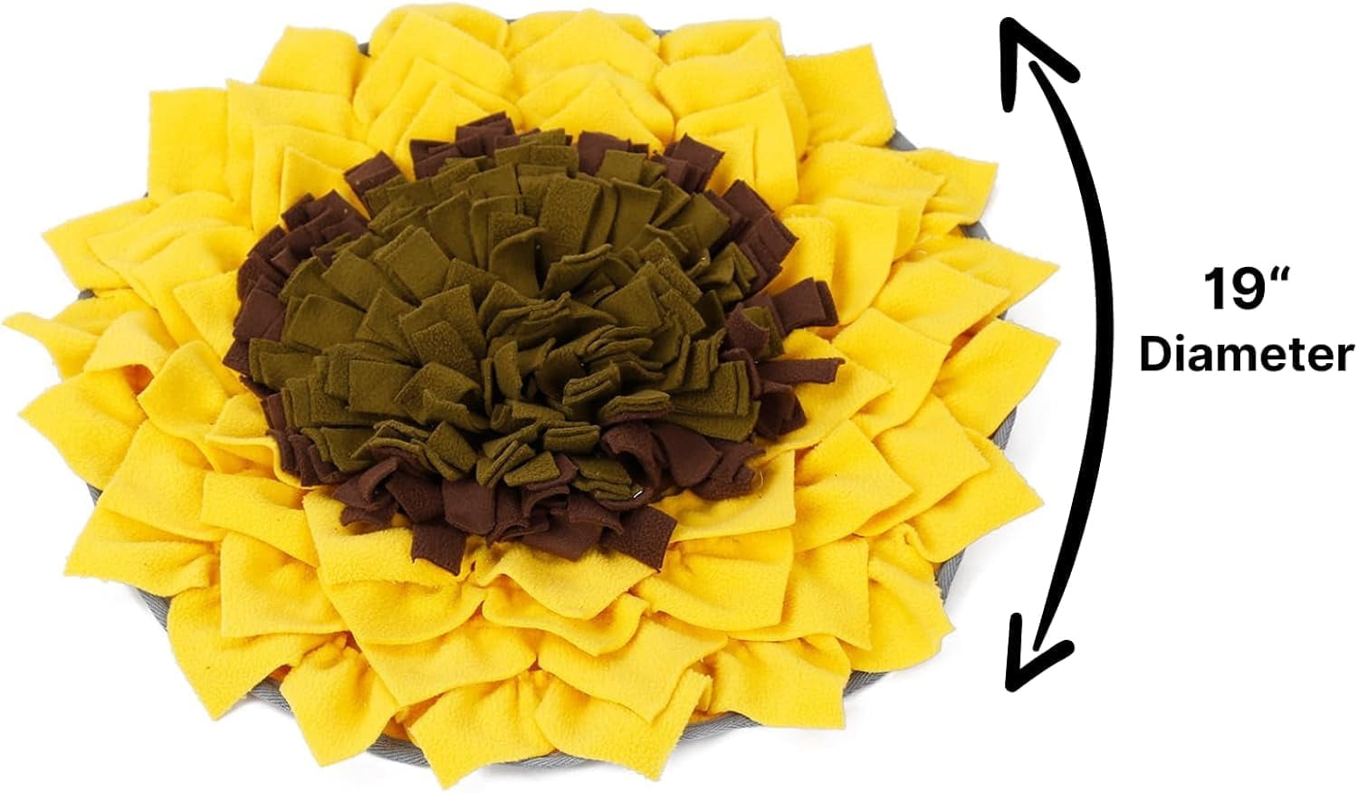 Snuffle Mat for Dogs, Large 19x19 Inch Plush Slow Feeder Mental Enrichment Toy, Interactie Foraging Puzzle to Reduce Anxiety & Boredom, Machine Washable Durable Chew Toy for All Breeds, Yellow