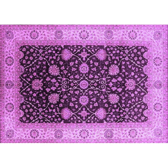 Ahgly Company Indoor Rectangle Oriental Purple Industrial Area Rugs, 2' x 3'