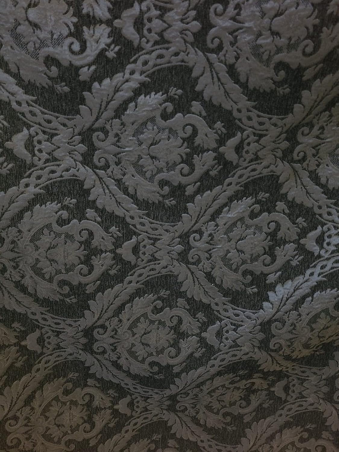 Damask Tapestry Chenille Fabric Upholstery Fabric 60 Width Sold by The Yard Black Black Walmart