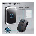 thumbnail image 3 of Timbre Inalámbrico Impermeable Con Luz Led con 1 Transmisor y 1 Receptor Malubero Negro, 3 of 4